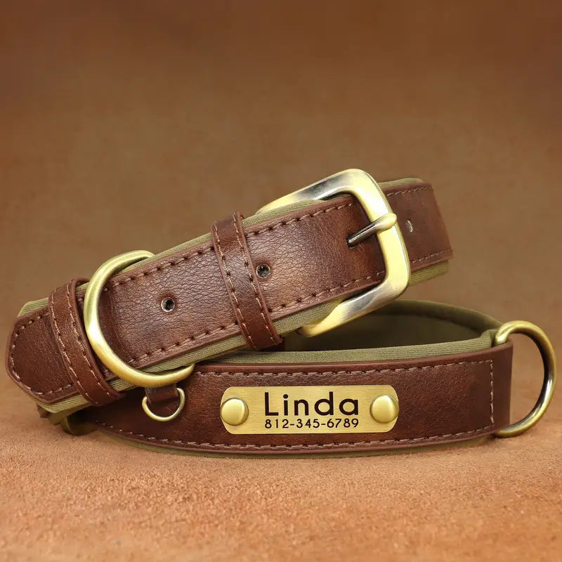 Personalized PU Leather Dog Collar