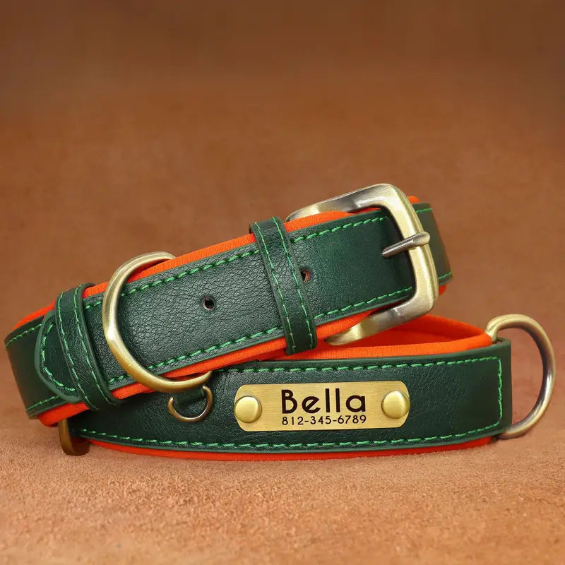 Personalized PU Leather Dog Collar