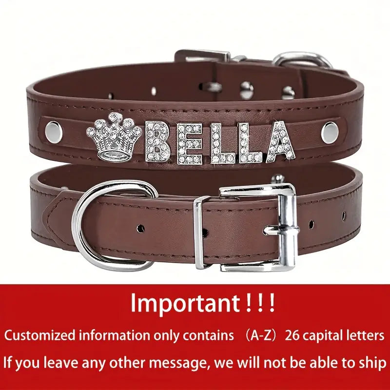 Personalized PU Leather Dog Collars