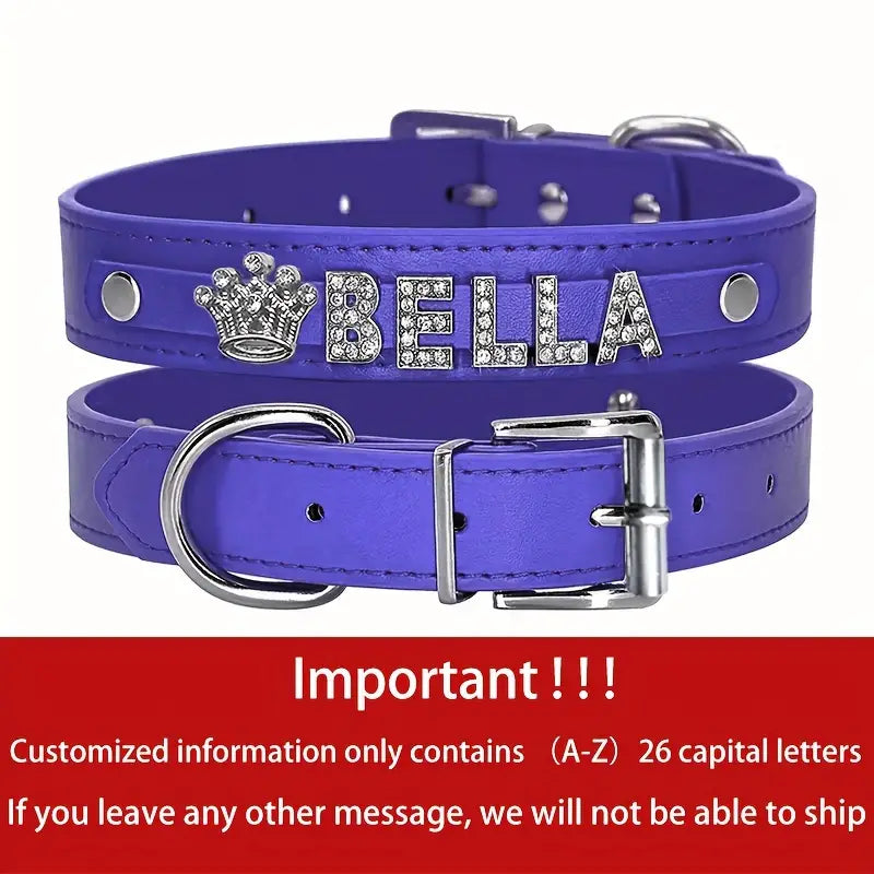 Personalized PU Leather Dog Collars