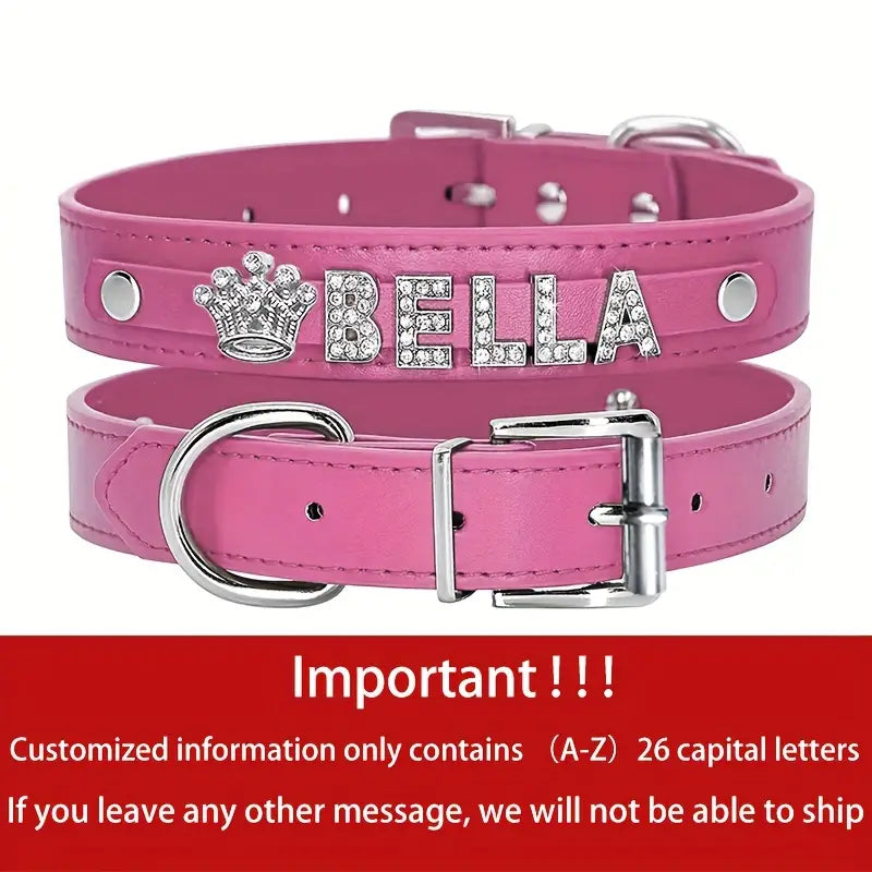 Personalized PU Leather Dog Collars
