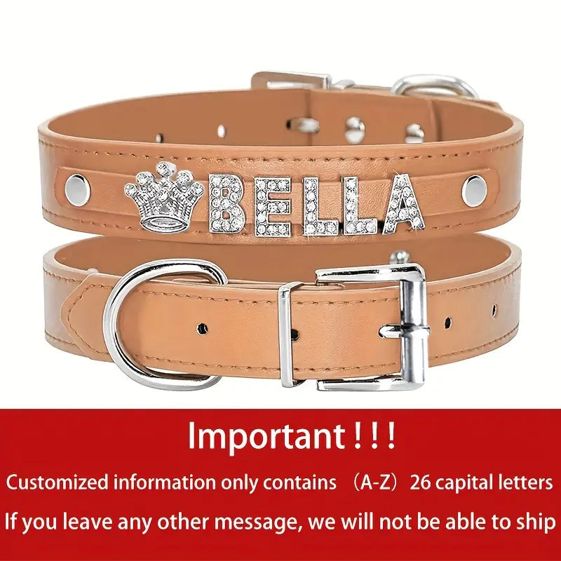 Personalized PU Leather Dog Collars