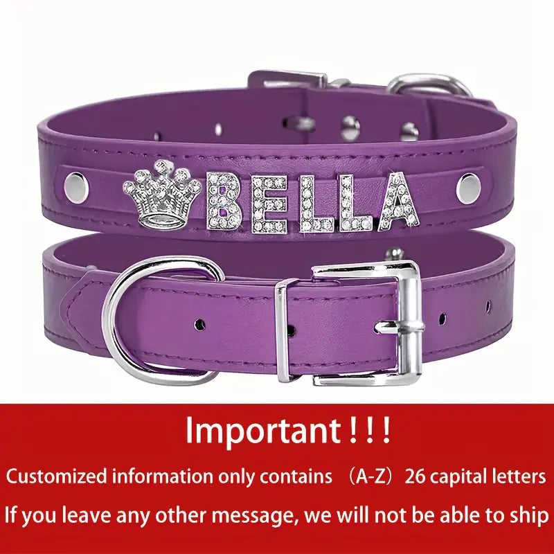 Personalized PU Leather Dog Collars