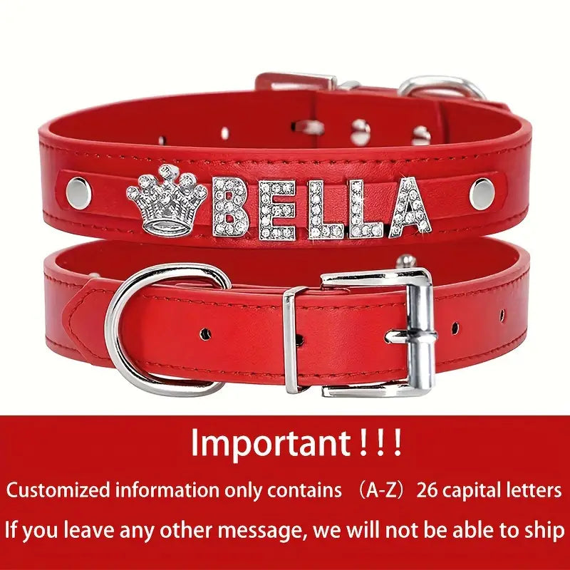 Personalized PU Leather Dog Collars