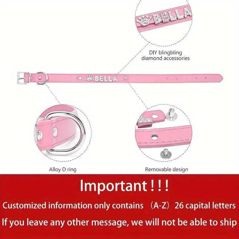 Personalized PU Leather Dog Collars