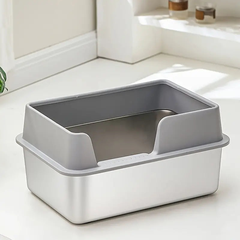 Stainless Steel Cat Litter Box Tray Front