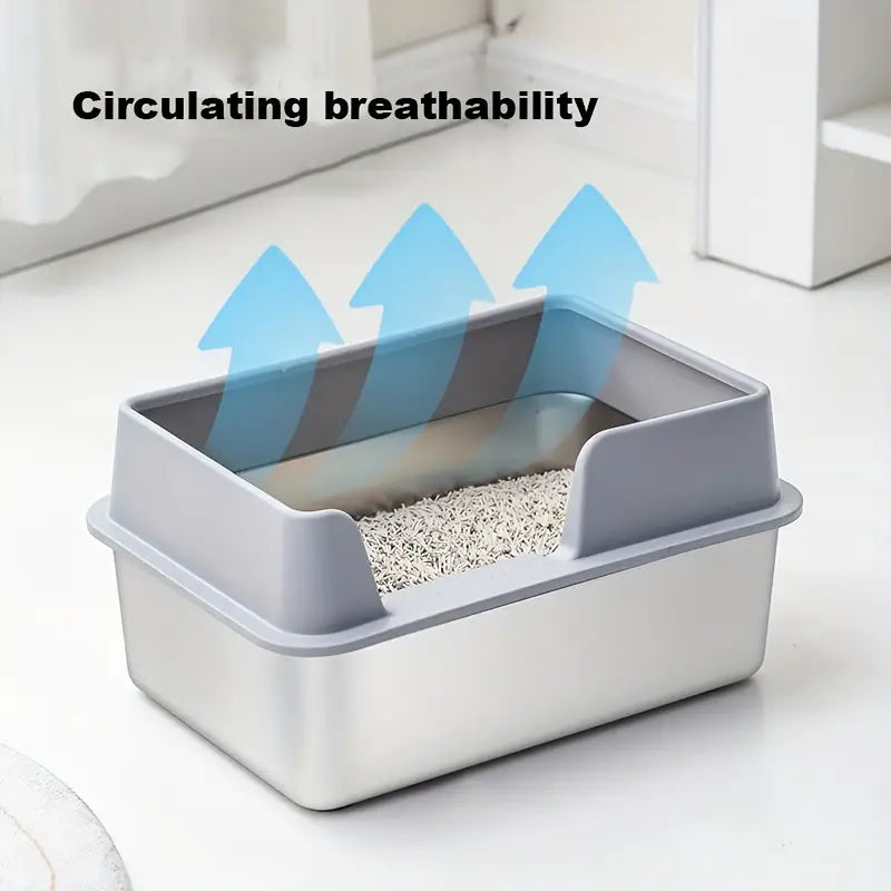 Stainless Steel Cat Litter box tray Front