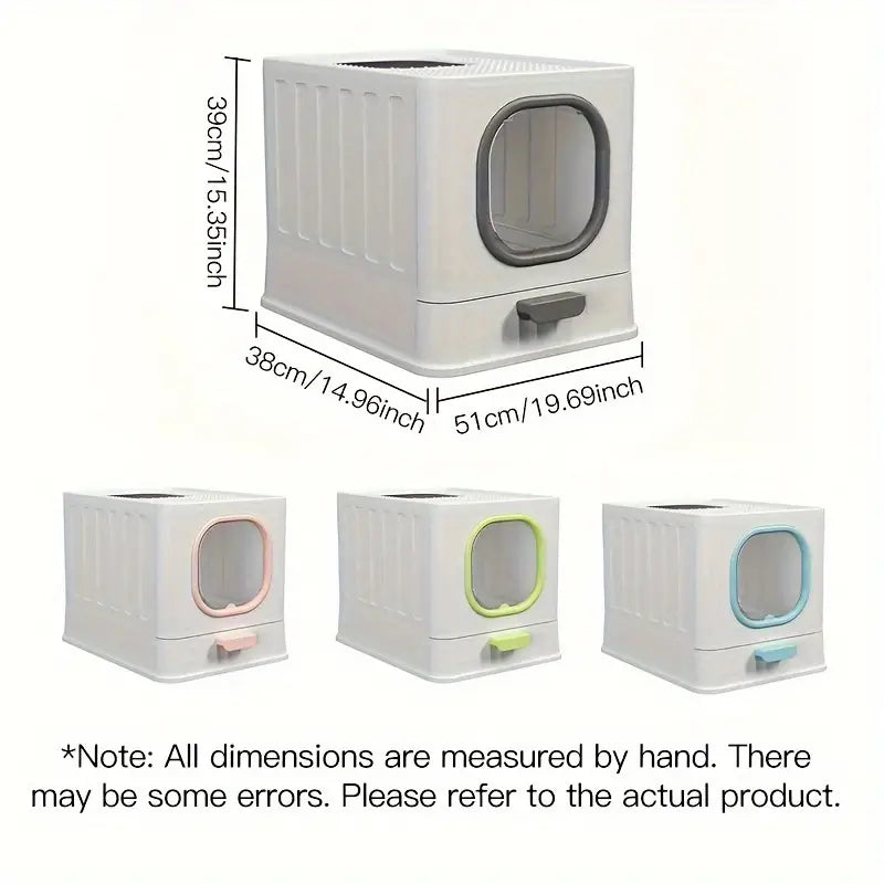 Enclosed Cat Litter Box - Folding Drawer Design