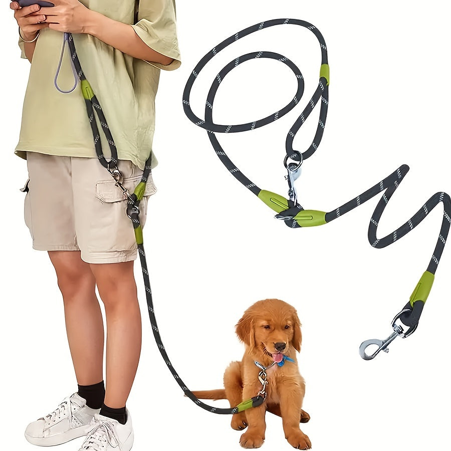 Reflective Night Safety Dog Leash - Hands-Free