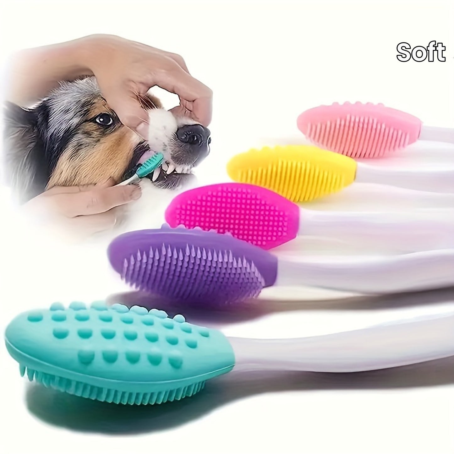 2pcs Gentle Silicone Dog Toothbrush Set