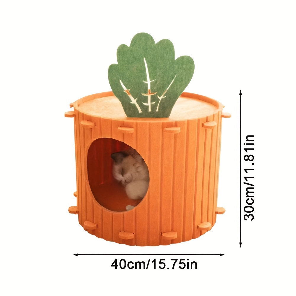 Whimsical Carrot Cottage Cat House