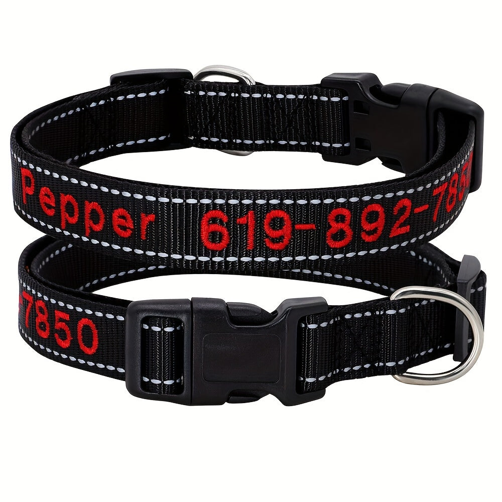 Embroidered Pet Name & Phone Collar