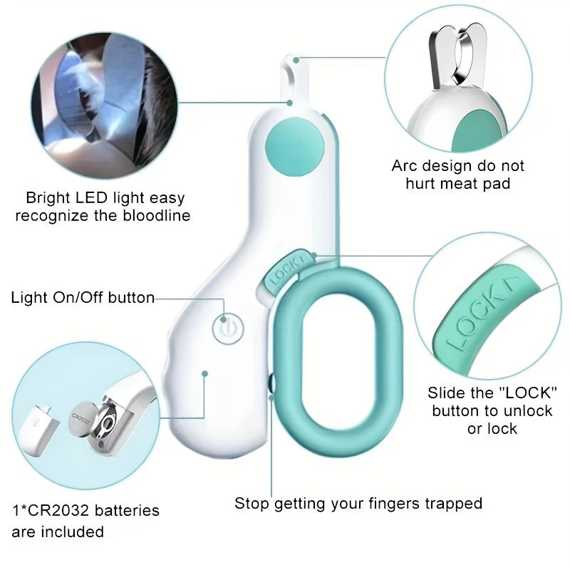 LED Light Pet Nail Clippers For Cats & Dogs