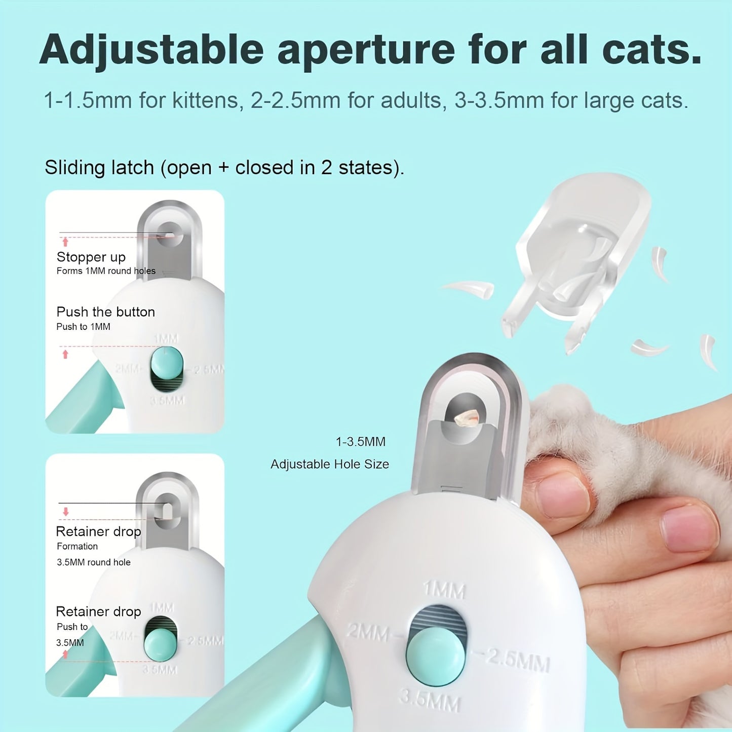 Professional Pet Nail Trimmer with Adjustable Aperture