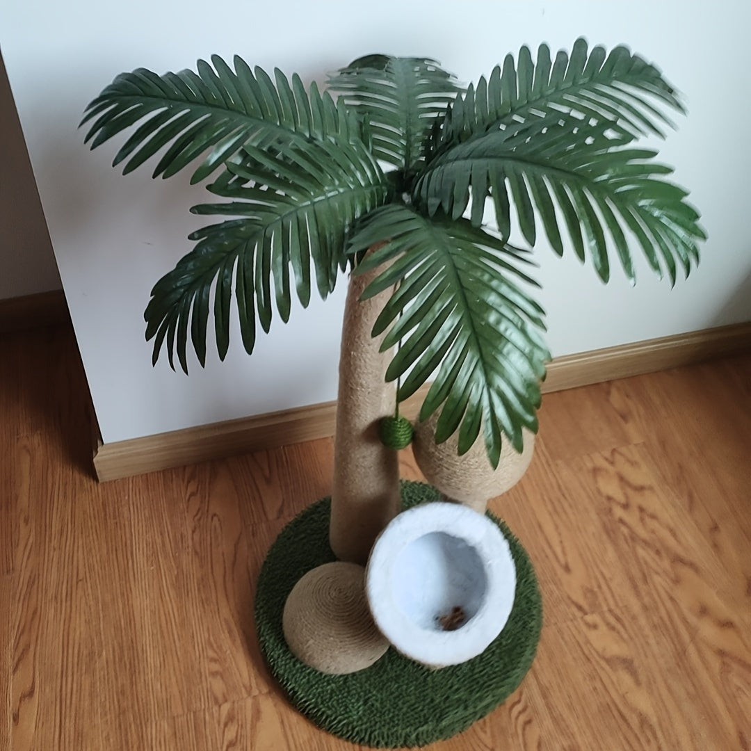 Palm Tree Cat Tree Tower With Coconut