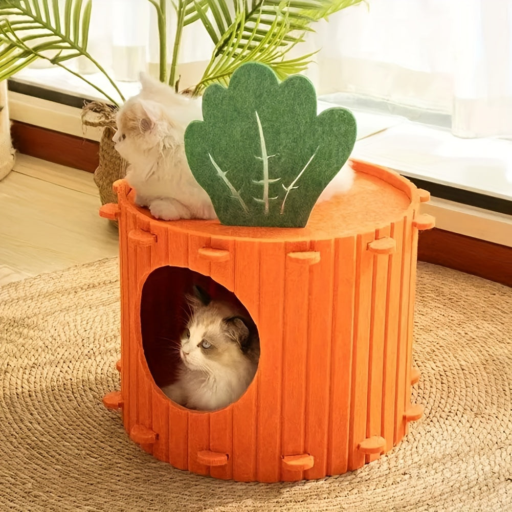 Whimsical Carrot Cottage Cat House