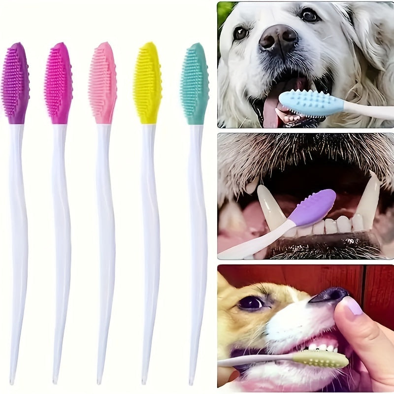 2pcs Gentle Silicone Dog Toothbrush Set