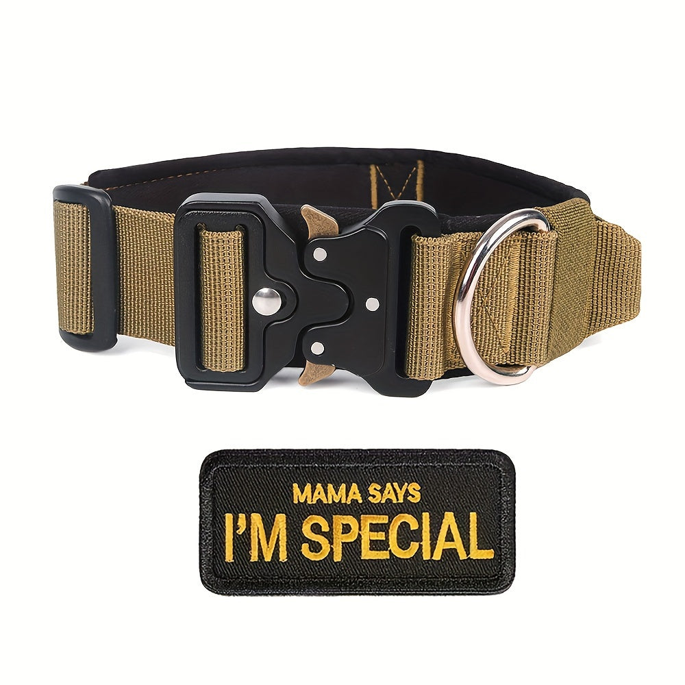 Heavy Duty Tactical Dog Collar with High-Strength Metal Buckle