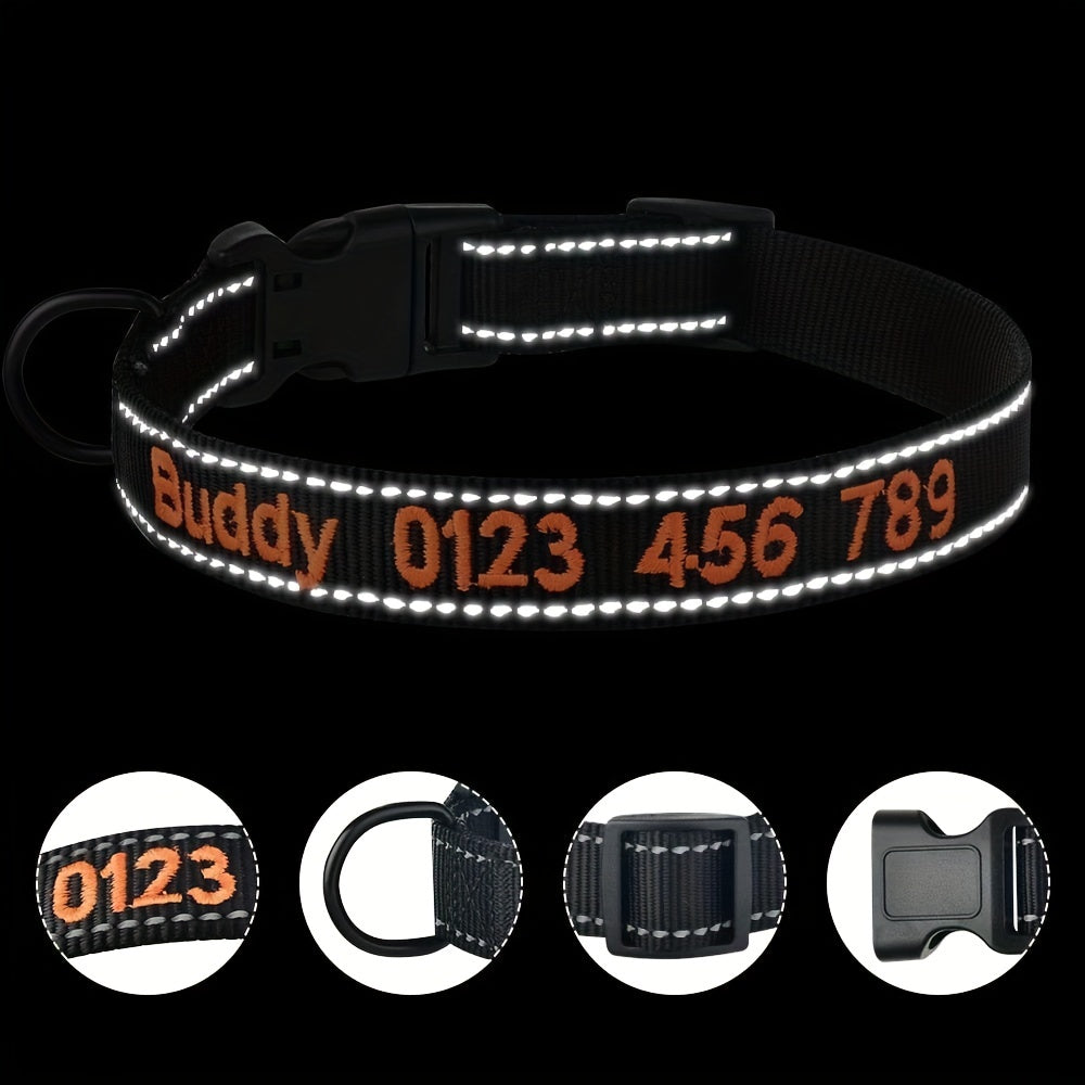Embroidered Pet Name & Phone Collar