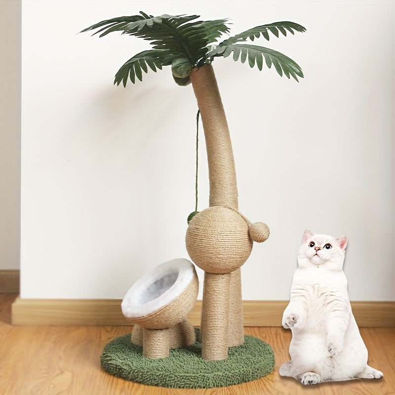 Palm Tree Cat Tree Tower With Coconut