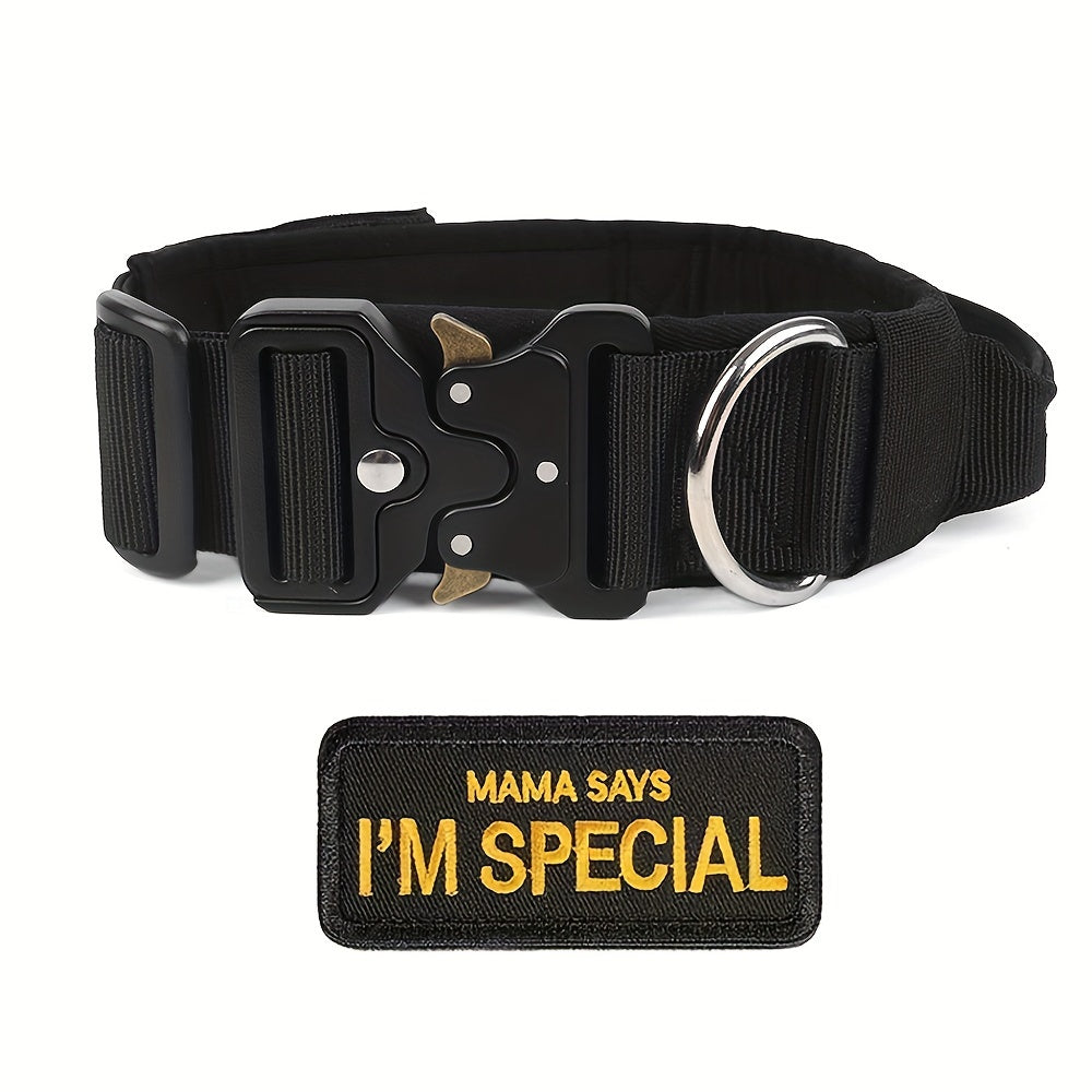 Heavy Duty Tactical Dog Collar with High-Strength Metal Buckle
