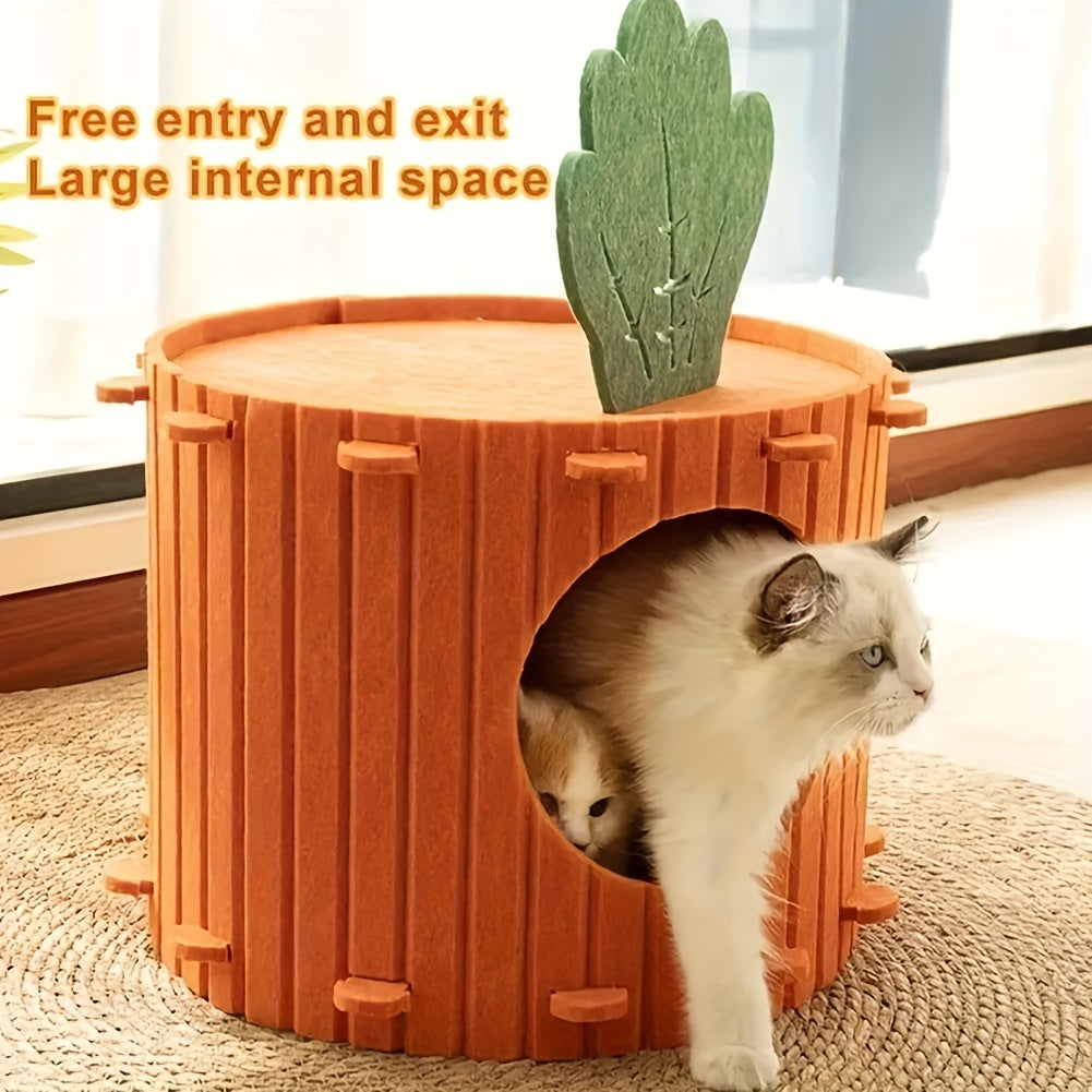Whimsical Carrot Cottage Cat House