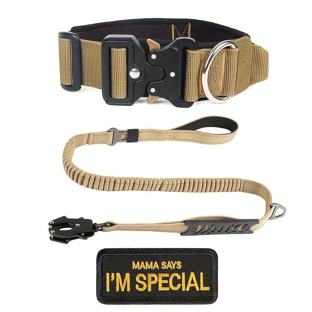 Heavy Duty Tactical Dog Collar with High-Strength Metal Buckle