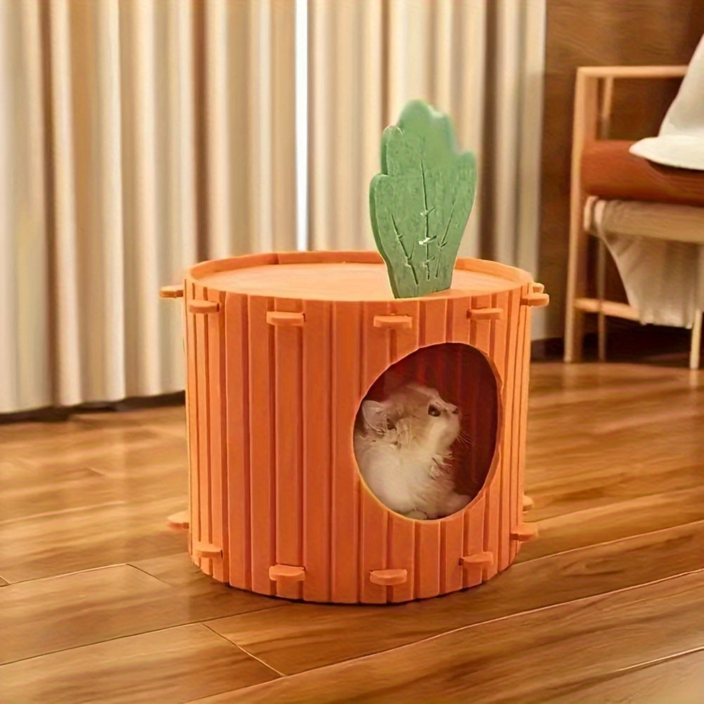 Whimsical Carrot Cottage Cat House