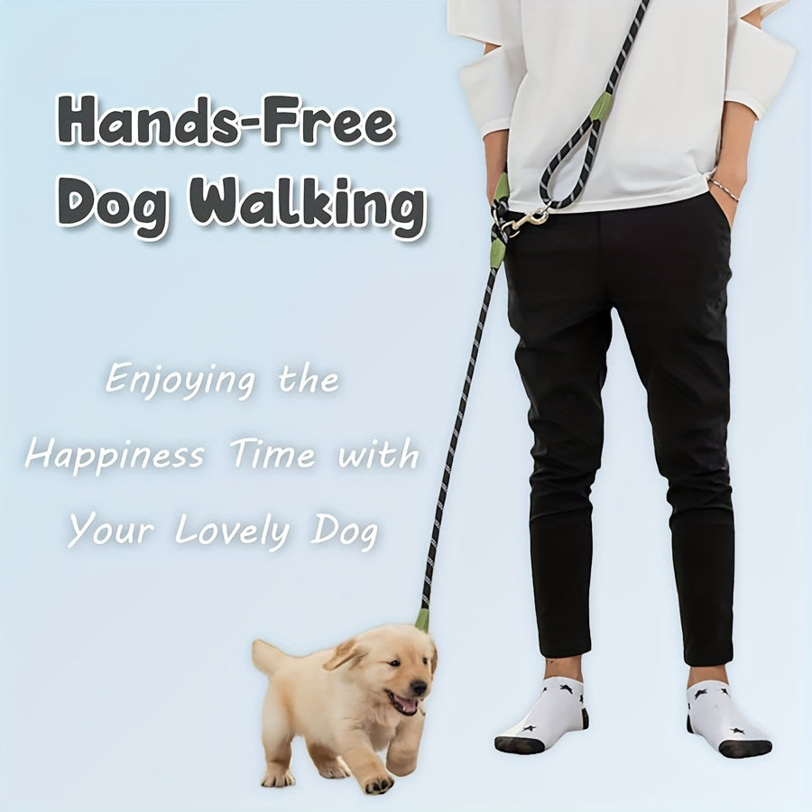 Reflective Night Safety Dog Leash - Hands-Free