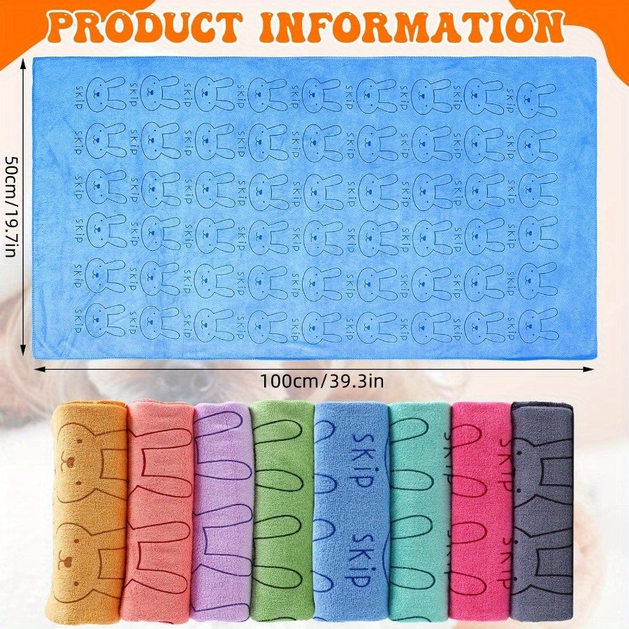8pcs Quick-Dry Microfiber Dog Towels