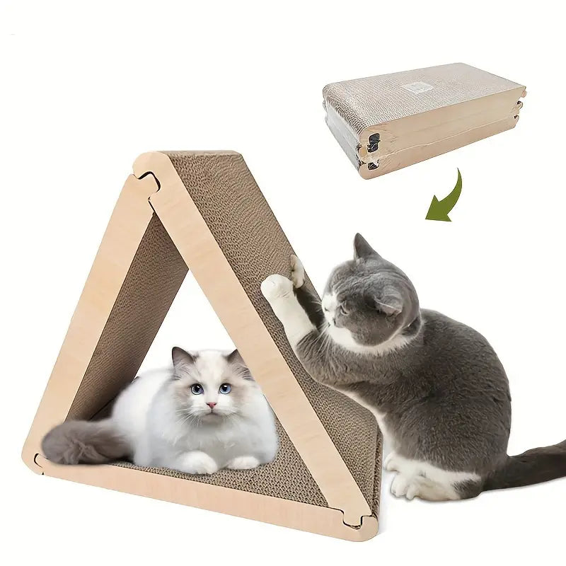 Foldable Triangular Cat Scratcher: 6 Sided