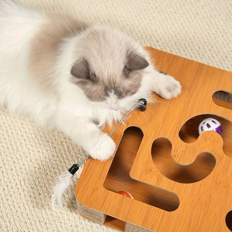 Engaging Cat Scratcher With Bell, Ball & Magic Mouse