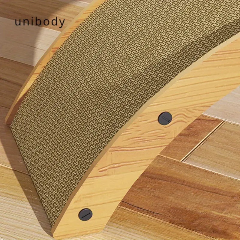 R-Shaped Wooden Cat Scratcher Lounge