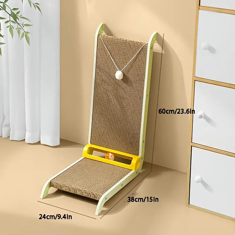 L-shaped Cat Scratching Board with Ball Toys