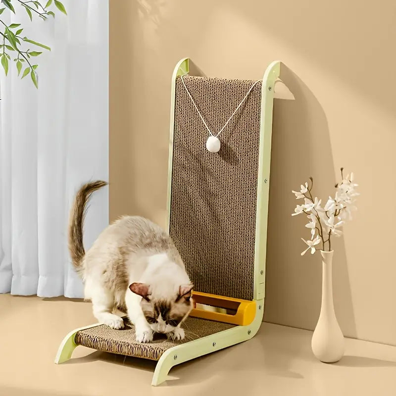 L-shaped Cat Scratching Board with Ball Toys