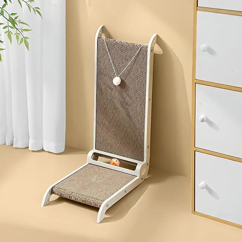 L-shaped Cat Scratching Board with Ball Toys