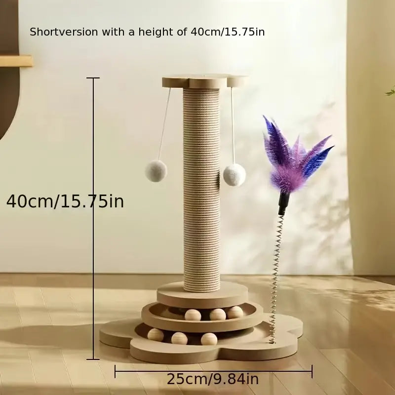 Solid Wood Standing Cat Scratcher