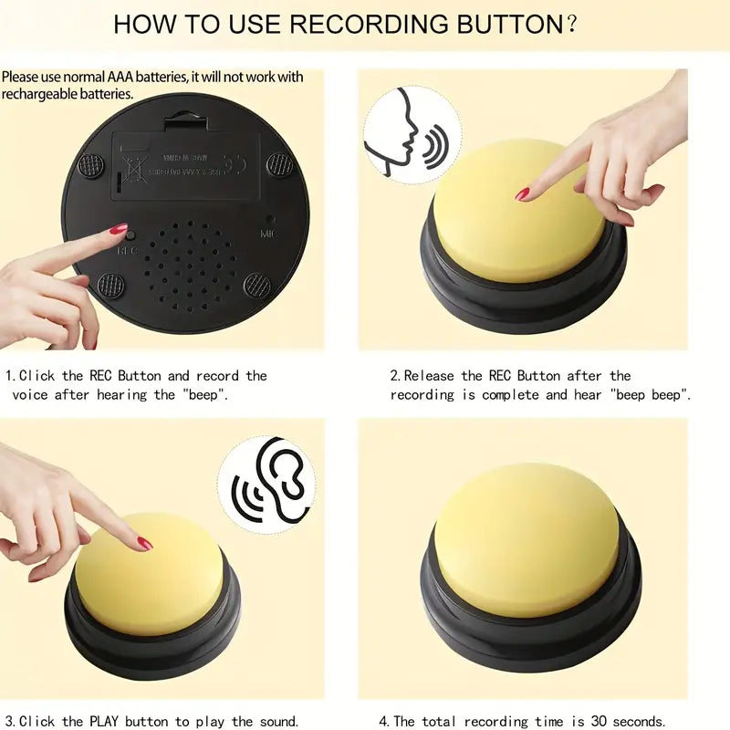 4pcs Dog Voice Recording Button
