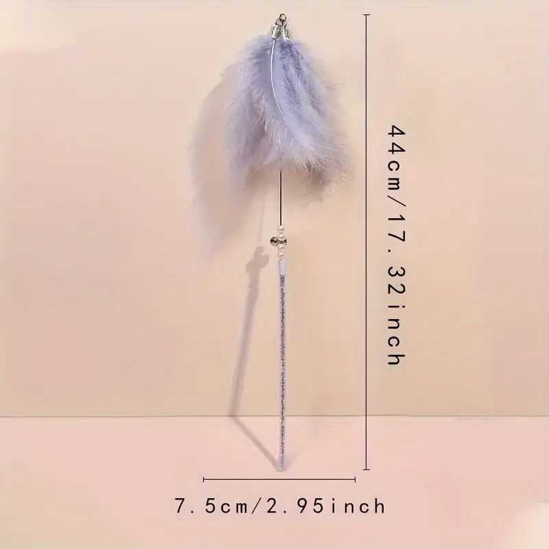 5pcs Feather Decor Cat Teaser Fairy Stick