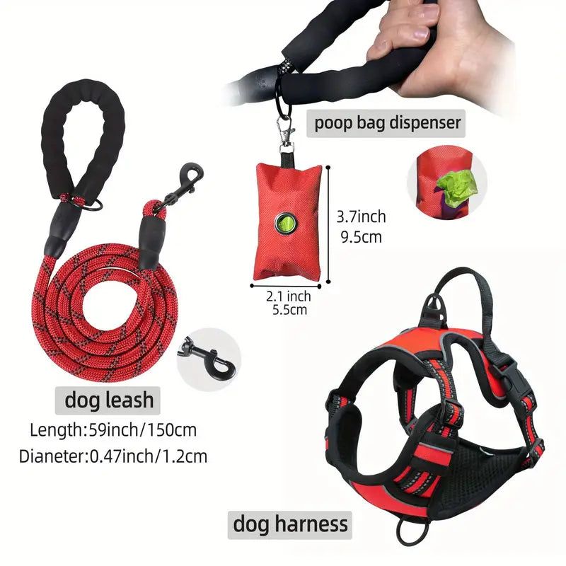 3-Piece SafeWalk Dog Harness Set