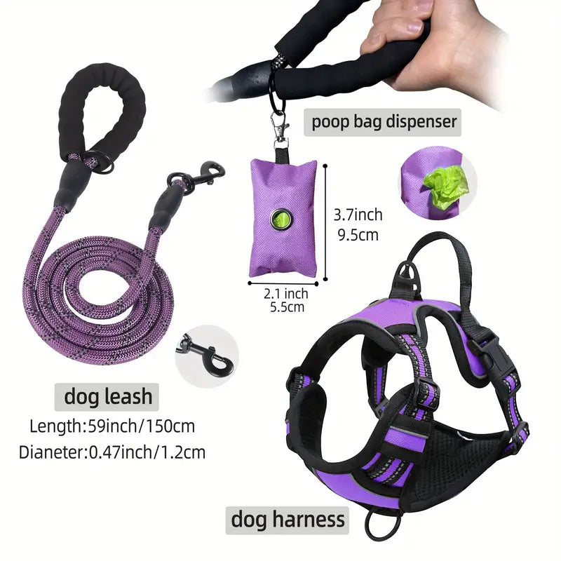 3-Piece SafeWalk Dog Harness Set