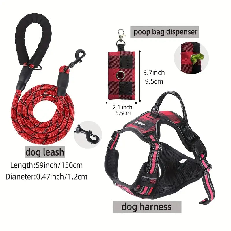 3-Piece SafeWalk Dog Harness Set