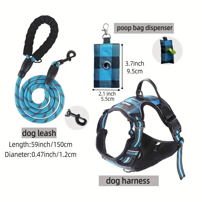 3-Piece SafeWalk Dog Harness Set