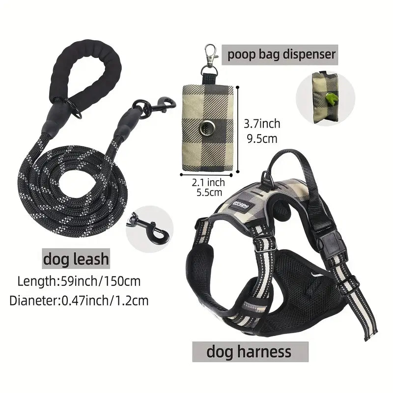 3-Piece SafeWalk Dog Harness Set