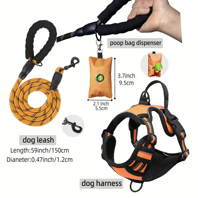 3-Piece SafeWalk Dog Harness Set