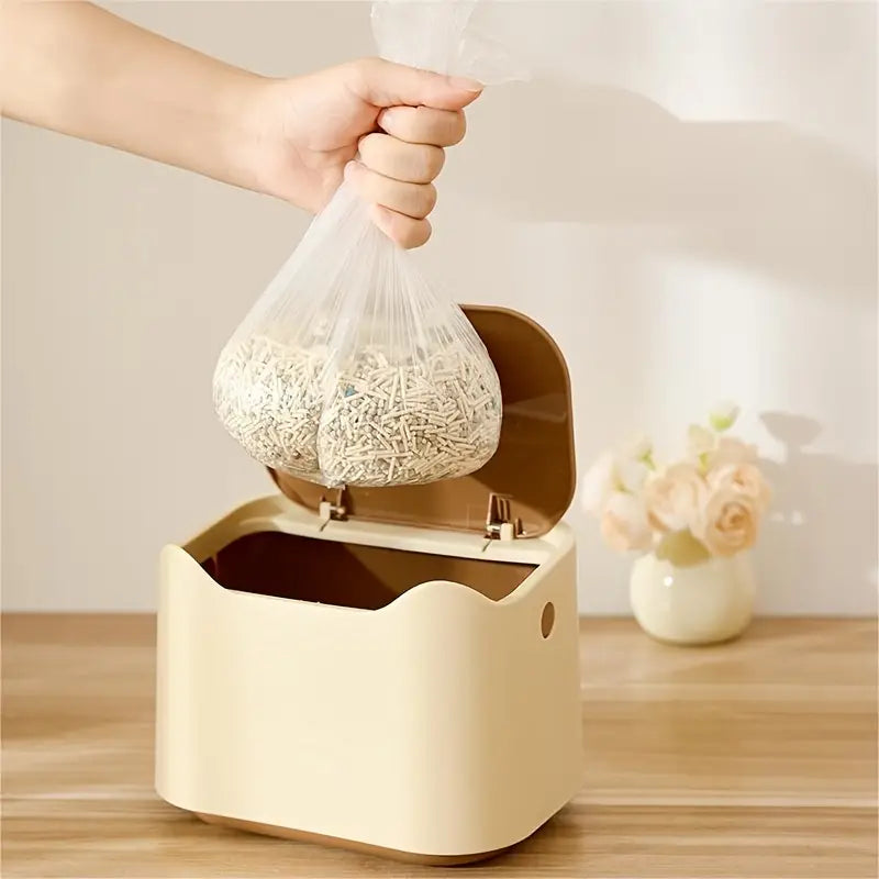 Cat Litter Trash Can With Press-and-Pop Lid