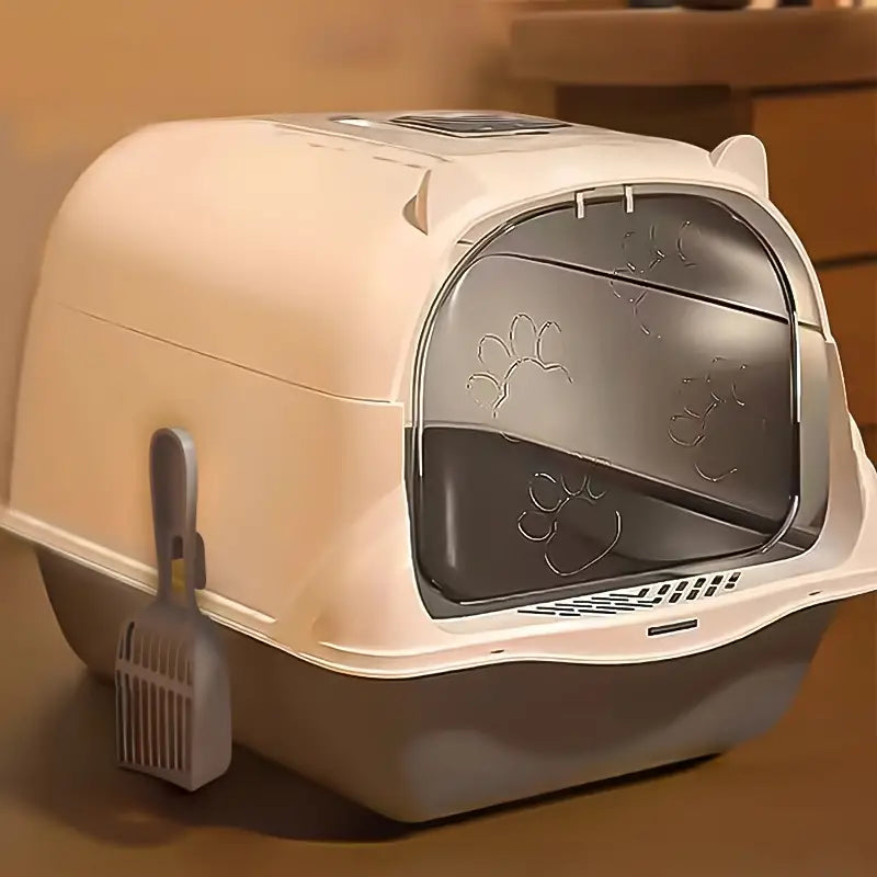 Large Enclosed Cat Litter Box with Scoop and Liner