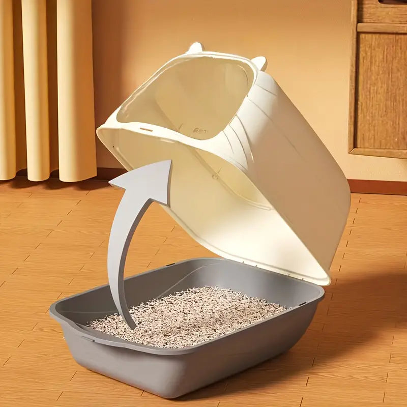 Large Enclosed Cat Litter Box with Scoop and Liner