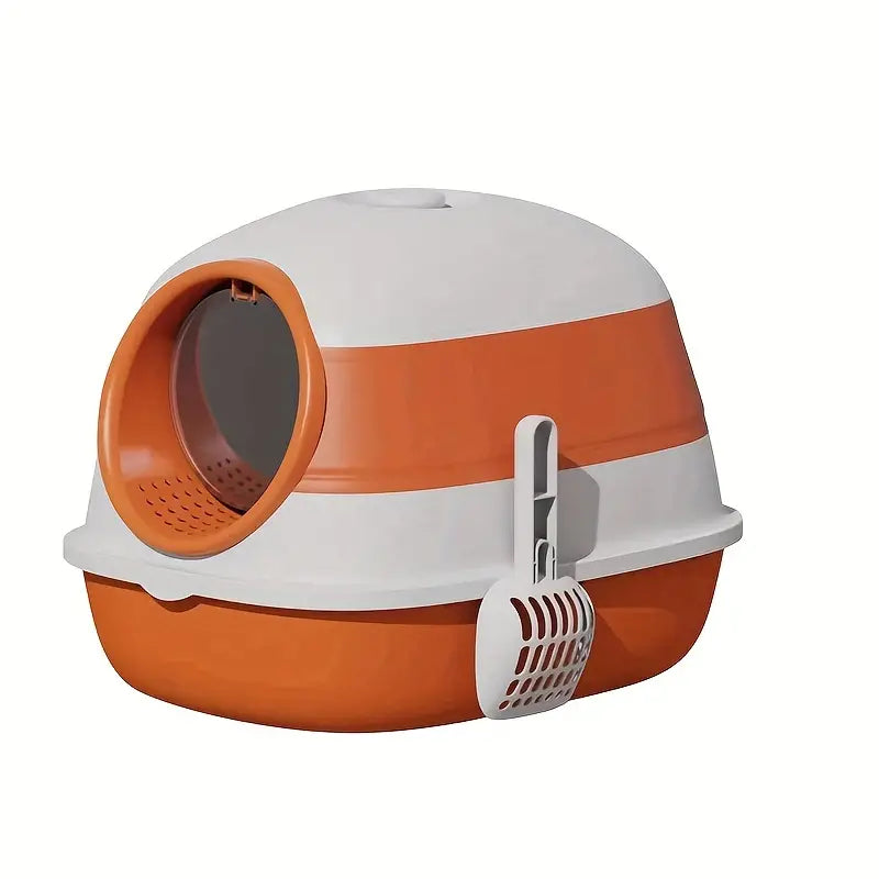 Round Silicone + PP Fully Enclosed Cat Litter Box