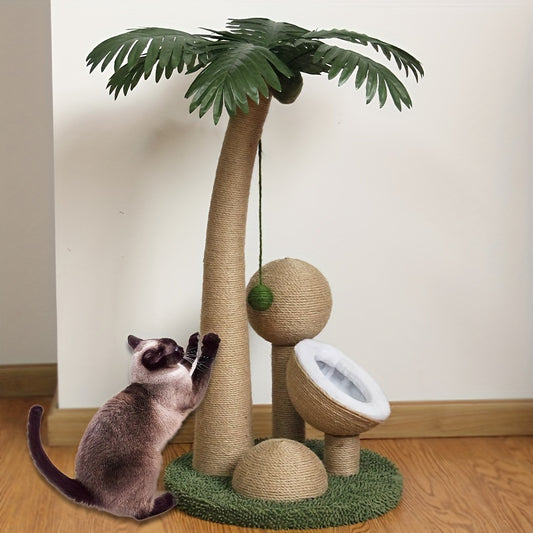 Palm Tree Cat Tree Tower With Coconut